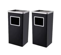 Posacenere rotondo da esterno in acciaio inox laccato 30 L/35 L/48 L, cestino da ufficio rimovibile per interni ed esterni, utilizzabile come pattumiera per hotel verticale (quadrato, confezione da 2,