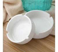 Posacenere Rotondo in Ceramica Bianca, 6 Pezzi, Portacenere Moderno, Decorativo, Portatile, per Casa, Ufficio, Interno, Esterno, Decorazione della Casa 3x9cm