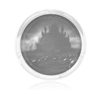 Posacenere rotondo in vetro trasparente con stampa di teschi in bianco e nero per interni ed esterni, portacenere decorativo per casa e ufficio