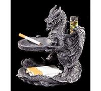 POSACENERE STATUETTA DRAGO CON PORTA-ACCENDINO und deposito gotico decorazione