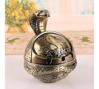 Posacenere stile vintage con coperchio per sigarette in metallo, antivento, senza fumo, inodore, posacenere per interni ed esterni, decorativo, intagliato a mano, regalo insolito, ornamento per