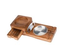 Posacenere Stogie in legno di alta qualità con spazio dedicato e vassoio per bicchieri per eleganti accessori amministratori stogie