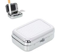 Posacenere Tascabile, Posacenere Portatile Tascabile, Posacenere Portatile in Tasca, Mini Portacenere Tascabile con Coperchio(Bianco)