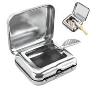 Posacenere Tascabile, Posacenere Portatili, Porta Mozziconi Tascabile, Posacenere con Coperchio, Mini Portacenere Tascabile con Coperchio, per Fumatori, Passeggiate e Viaggio