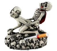 Posacenere teschio di bellezza sexy in resina, figurina di scheletro, fumatore, amante fantasma sexy, posacenere per sigarette, adatto per club, ufficio, bar, scrivania, decorazioni per Halloween, reg