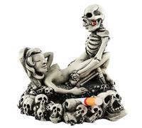 Posacenere teschio di bellezza sexy in resina, figurina di scheletro, fumatore, amante fantasma sexy, posacenere per sigarette, adatto per club, ufficio, bar, scrivania, decorazioni per Halloween, reg
