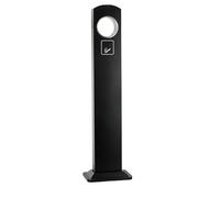 Posacenere Verticale da Pavimento in Acciaio Inox con Secchio Interno, Contenitore per lo Smaltimento dei Mozziconi, per Esterni Giardino Chiudibile(Black)