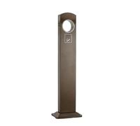 Posacenere Verticale da Pavimento in Acciaio Inox con Secchio Interno, Contenitore per lo Smaltimento dei Mozziconi, per Esterni Giardino Chiudibile(Brown)