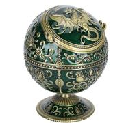 Posacenere vintage con coperchio, antivento, in bronzo, a forma di drago, per casa, ufficio, sala da pranzo, decorazione artigianale