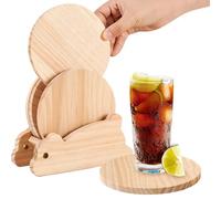 Posacoperchi | 5 Pezzi in Legno con Portabicchieri a Coniglietto,Sottobicchieri Moderni Portabevande,per Casa Cucina Soggiorno Camera Ufficio Ristorante Bar Tazze e Ciotole Casa di