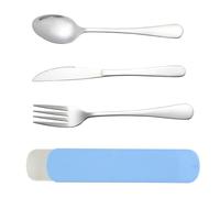 Posate Acciaio Inox - Posate da viaggio - Kit posate da viaggio - set da 3 pezzi di posate portatili in acciaio inox - riutilizzabili - facili da trasportare - ideali per viaggi, campeggio e picnic