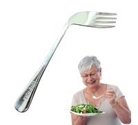 Posate Angolate Old Man - Cucchiaio Forchetta A Gomito, Coltello Nelson Angolato Autoalimentato | Alimentare Adattivo Per Anziani, Pranzo Ergonomico Per Alleviare Il Polso Per L'assistenza Agli