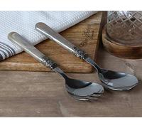 Posate da insalata in 2 pezzi, color champagne antico, vintage, stile shabby nostalgico, stile rustico Brocante Chic Antique