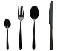 Posate da Tavola Pranzo Cena Colore NERO TOGNANA 24 Pezzi per 6 Persone Acciaio