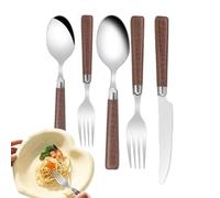 Posate In Acciaio Inossidabile,Servizio Da Tavolo 5 Pezzi Stile Retrò | Utensili Lucidati Miros Ergonomico Per Casa Cantina Sala Da Pranzo