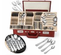 Posate in valigia, 72 pezzi, 12 persone, acciaio inossidabile, forchetta, cucchiaio, coltello 2231C