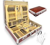Posate in valigia, 72 pezzi, 12 persone, acciaio inossidabile, forchetta, cucchiaio, coltello 22322D SATIN