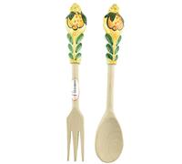 Posate Legno,posate per Insalata,posate cucina,posate manico in ceramica pa32