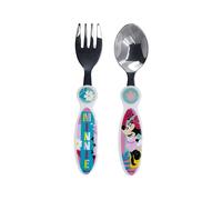 Stor S.L. Set 2 posate in metallo Disney Minnie per bambini - senza BPA, lavabili e riutilizzabili