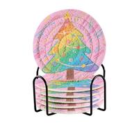 Posavasos Para Mesa - Set di 6 sottobicchieri assorbenti colorati con albero di Natale