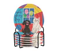 Posavasos Para Mesa - Set di 6 sottobicchieri assorbenti per bevande con scritta "Thankgiving Day"