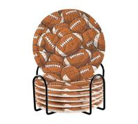 Posavasos Para Mesa - Set di 6 sottobicchieri assorbenti per bevande con supporto, motivo: calcio sportivo