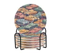 Posavasos Para Mesa - Set di 6 sottobicchieri colorati con supporto per bevande assorbenti