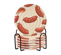 Posavasos Para Mesa - Set di 6 sottobicchieri per tavolino da caffè con salsiccia rossa