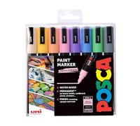Posca 153544854 Set Marcatore a Tempera a Base d'Acqua, 2.5 mm, 8 Pezzi