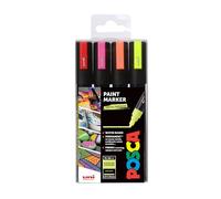 Posca 153544858 Set Marcatore a Tempera a Base d'Acqua, 2.5 mm, 4 Pezzi