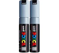 Posca 181333 - Pennarello punta larga e rotonda, grigio (Confezione da 2)