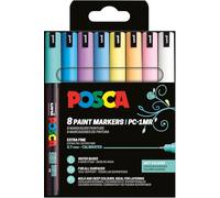 POSCA 181752 - Set di pennarelli POSCA, 8 penne acriliche PC-1MR, pennarello permanente 0,7 mm punta tonda