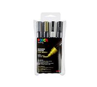 uni-ball 182504 - POSCA Marker mit mittelfeiner Rundspitze, 4er Set