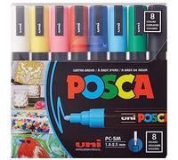 POSCA 182512 - Pennarelli POSCA con punta rotonda medio-fine, set da 8, colori base