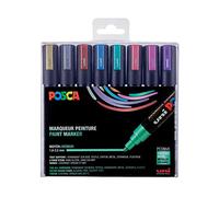 Posca PC5M/8METAL09 Marker Pens Box of 8 Assorted Colours Metal colours 8 count