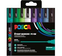 Posca Set di pennarelli permanenti PC-5M – 8 penne acriliche punta tonda 1,8–2,5 mm