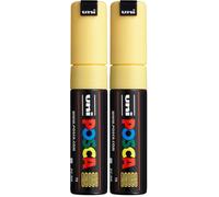 Posca 182607 - Pennarello PC-8K con punta larga a cuneo, giallo, 1 pezzo (Confezione da 2)
