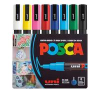 uni-ball Uni Posca PC3M/8 8-Piece Paint Marker Pen Set Assorted Pigmentation Ink