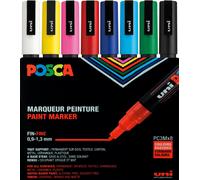 POSCA 186508 - Pennarelli POSCA con punta rotonda fine, set da 8, colori primari