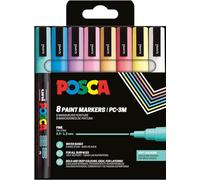 POSCA 186552 - Set di pennarelli POSCA, 8 penne acriliche PC-3M, pennarello permanente 0,9-1,3 mm punta tonda