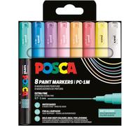 POSCA 186752 - Set di pennarelli POSCA, 8 penne acriliche PC-1MC, pennarello permanente 0,7-1 mm punta tonda