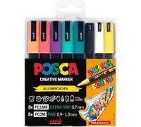 uni-ball 186827 Posca Marker Set Sneaker Pens 8 Case Opaque on Light Surfaces da