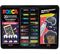Uni-Ball 186831 - POSCA markerset, 20 acrylstiften in etui, markerset Groovy Col