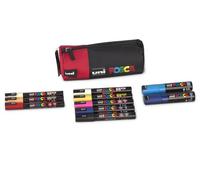 Faber-Castell uni-ball 205089 - Set di pennarelli POSCA, 10 penne POSCA e un astuccio per matite, lavoro, hobby tempo libero