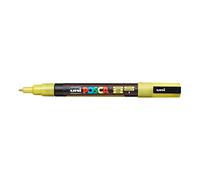 Faber-Castell uni-ball 186585 - Pennarello POSCA con punta tonda fine, giallo glitterato