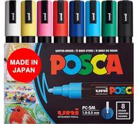 Uni posca Pc 5m 8 Colori Punta Media pennarelli posca scatola 1.8-2.5 mm