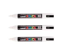 POSCA - Mitsubishi Pencil - 3 pennarelli bianchi PC5M - Punta conica punta media