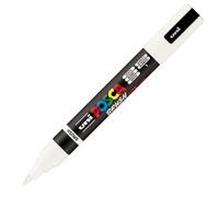 POSCA Mitsubishi Pencil - Pennarello PC5BR - Punta Brush Media, Semi-Flessibile - Vernice a base d'acqua - Tutto supporto - Bianco