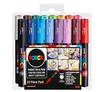 POSCA PC-1M - Pennarelli per pittura artistica, 0,7 mm, set di 16 penne in astuccio