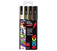 Posca PC-3M Art Paint Markers - Set of 4 - In Plastic Wallet (Camo Tones)
